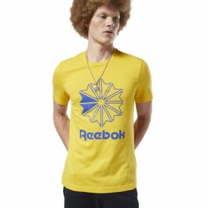 Reebok Classic Big Logo T Shirt Herren - HellGrün Gelb - DE 908-VAD